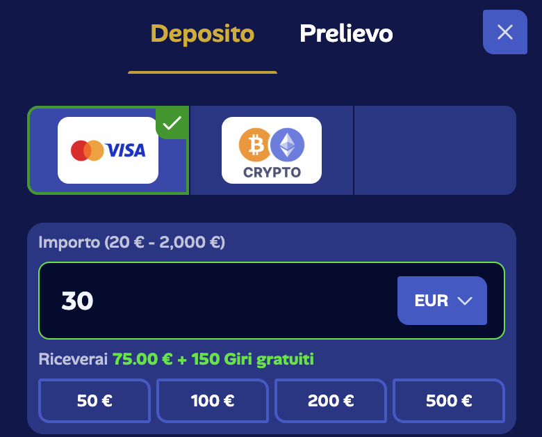 Metodi di deposito in Manekispin Casino