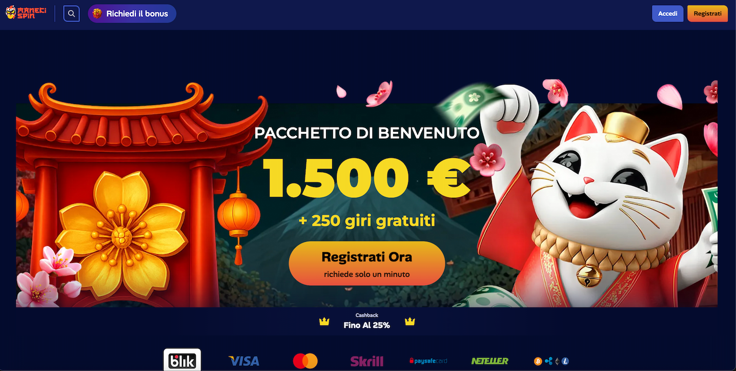 Lobby di gioco di Manekispin Casino